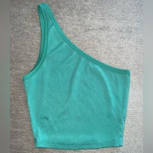 Ribbed One Shoulder Crop Top